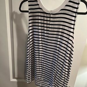 Black and white sleeveless top LOFT size large   Very soft and slinky